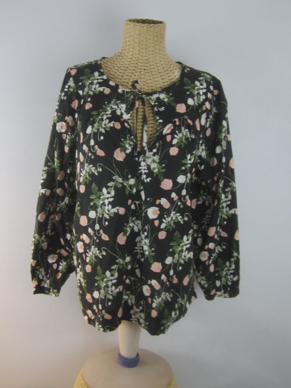 J Crew Liberty of London Shirt Women S Floral Cotton Peasant Shirt Black Pink